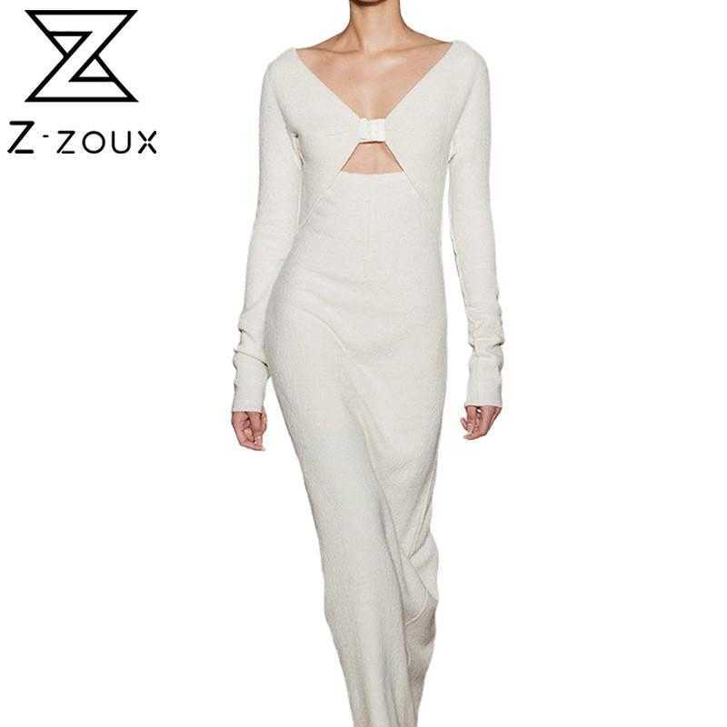 

Women Dress V Neck Long Sleeve Fleece Maxi es Hollow Out High Waist Vintage Fake Two Split es 210524, Beige