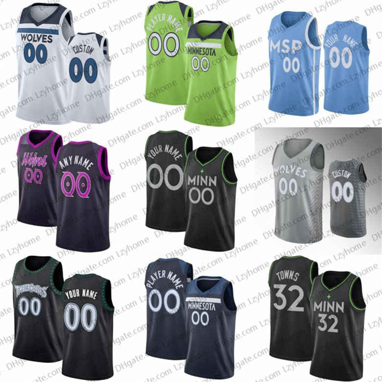 

Anthony 1 Edwards Custom Basketball Jerseys Malik 5 Beasley Karl-Anthony 32 Towns Ricky 9 Rubio Minnesota Timberwolves Nba Men 2, Black;red