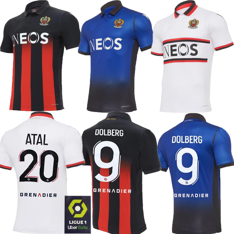 

thailand 20 21 OGC Nice home Dolberg soccer jerseys 2020 2021 away maillot de foot -Maximin LEES-MELOU Srarfi LE Bihan Attal football shirt, Black;yellow