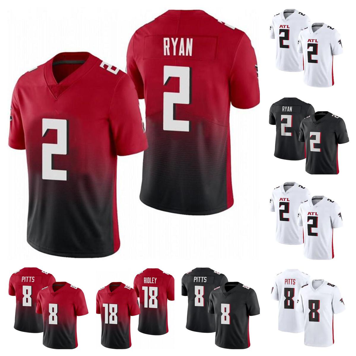 

2021 Mens 8 Kyle Pitts 7 Michael Vick 11 Julio Jones 18 Ridley 21 Deion Sanders 97 Grady Jarrett 24 A.J. Terrell Jr. Football Jersey, Mens-lieying