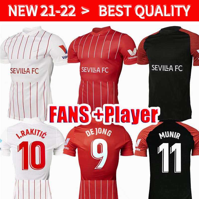 

Top thai 2122 2022 Sevilla EVER BANEGA Seville fc Soccer Jerseys 21 22 Rakitic J.NAVAS NOLITO DE JONG football Shirt uniform Rodríguez men kids kit, Player version
