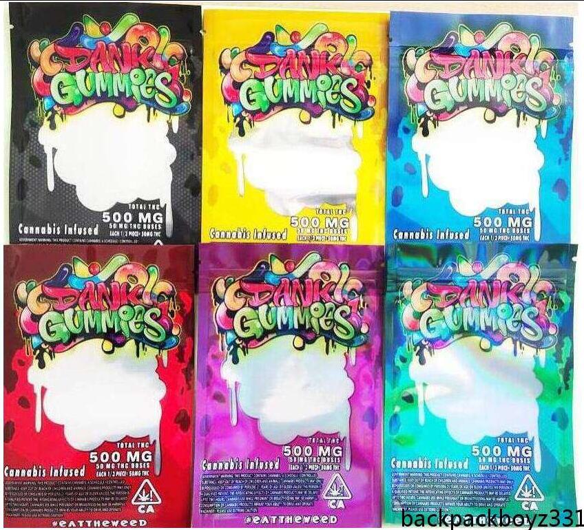 

Dank Gummies Bag Edibles bags Packaging Worms 500MG Edibles Bears Cubes Gummy edible