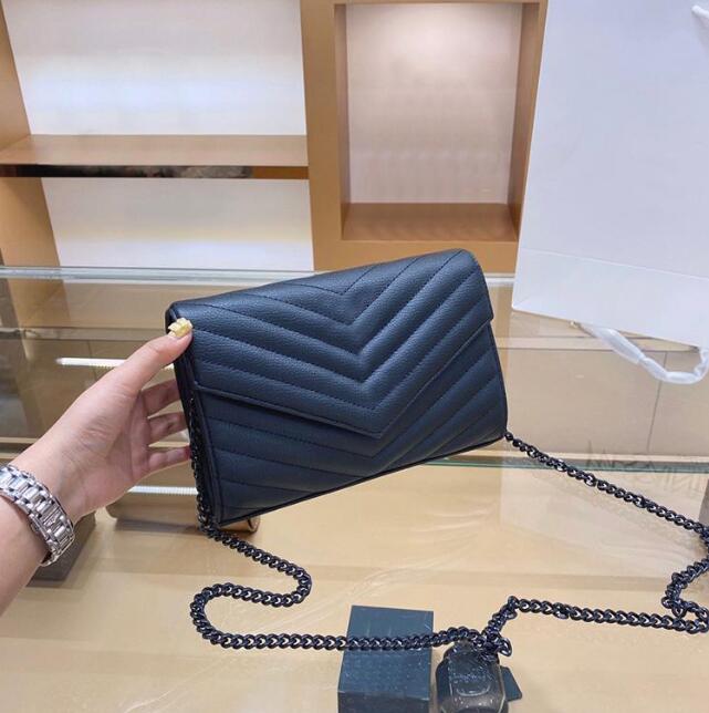 

Genuine Leather Handbag Comes With a Box WOC Chain Bag Women luxurys Fashion Designers Bags Female clutch Classic High Quality Girl Handbags