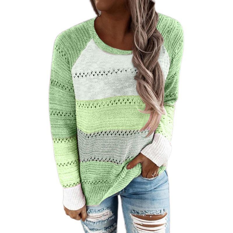 

Women' Sweaters 2021 Autumn Winter Thick Sweater Women Knitted Ribbed Pullover Long Sleeve O-Neck Thin Soft Warm Pull Femme, Khaki