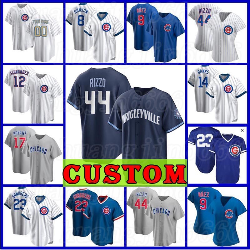 

44 Anthony Rizzo Chicago 9 Javier Baez Jersey Kris Bryant Men Custom David Bote Baseball Ben Cub Zobrist Women Ryne Sandberg Youth Dawson, Mens custom new cool base(xiaoxiong)