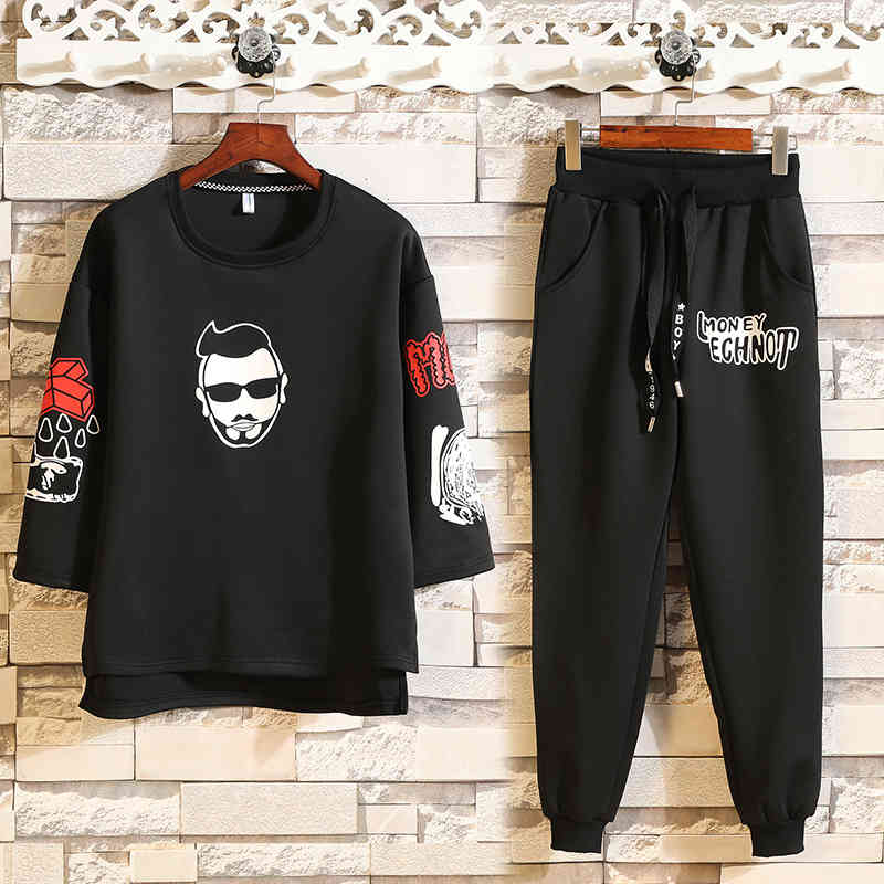 

men's tracksuits male three-bedroom ensemble with a hood, two-piece sports attire, men's hip hop sweatshirt zczd, Gray