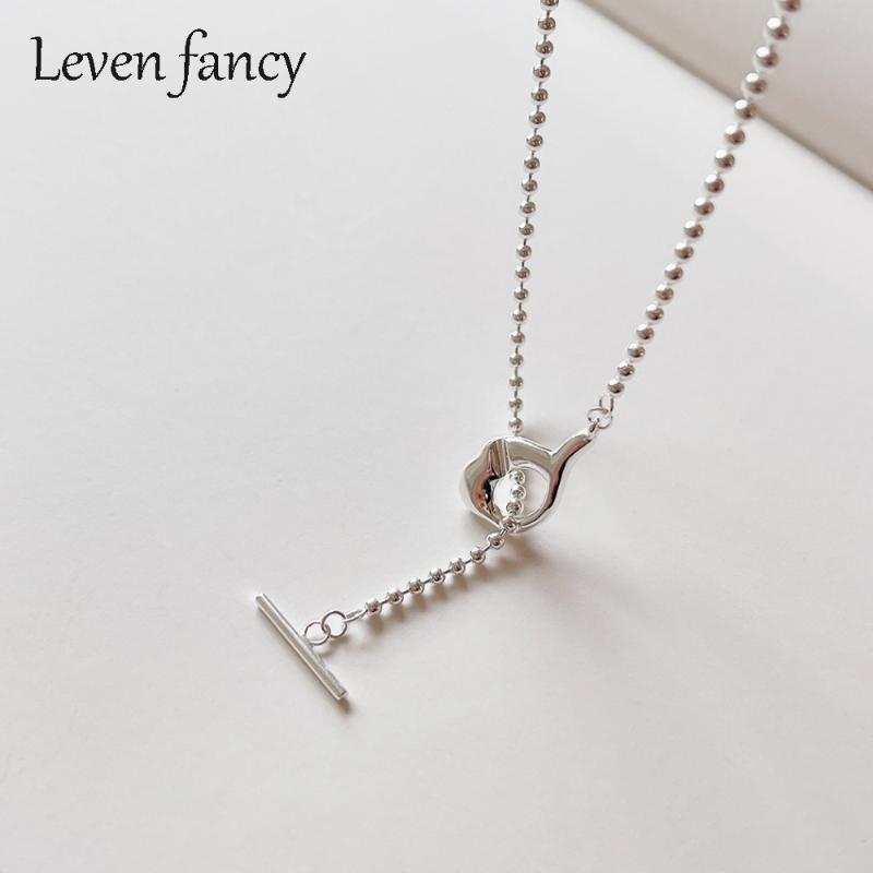 

Chains 925 Sterling Silver Beaded Collar Necklace Rice Bead Sturdy Chain OT Clasp Choker Summer Jewelry For Women Girls Gifts