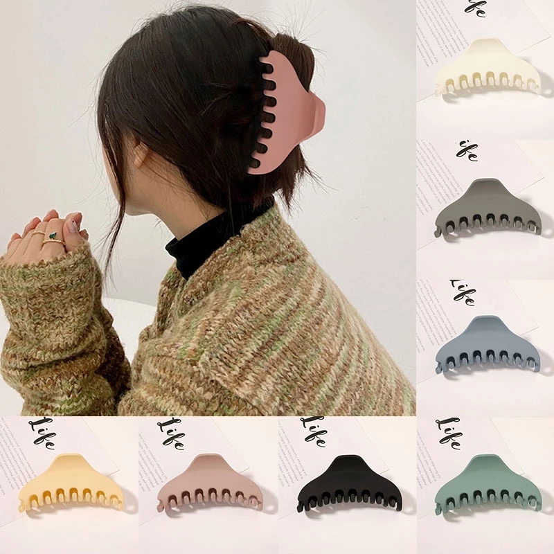 

Matte Oversized Hair Claws Clamps Acrylic Solid Color Hair Clip Hiarpins Makeup Hair Styling Barrettes Holder Headwear