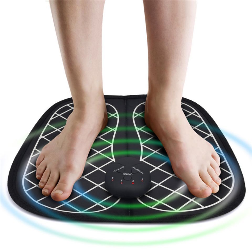 

Electric Foot Massager, EMS Feet Massage Machine, Circulation Booster for feet and Legs, Folding Portable Massage Foot Mat USB Rechargeable