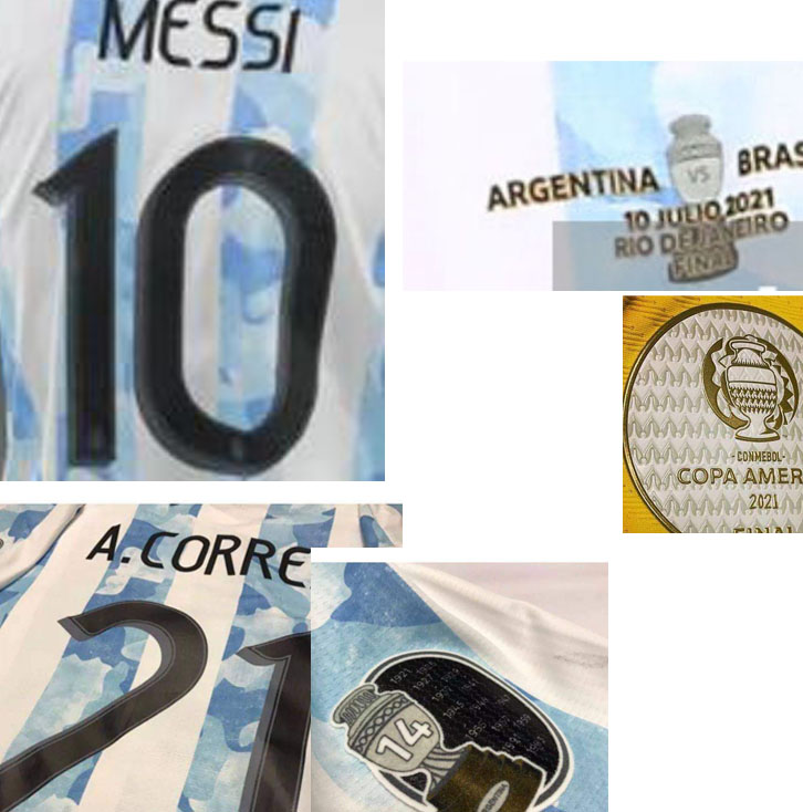 

Collectable 2021 Copa America Final Player Version MESSI Di Maria De Paul Custom Any Name Number Soccer Patch Badge