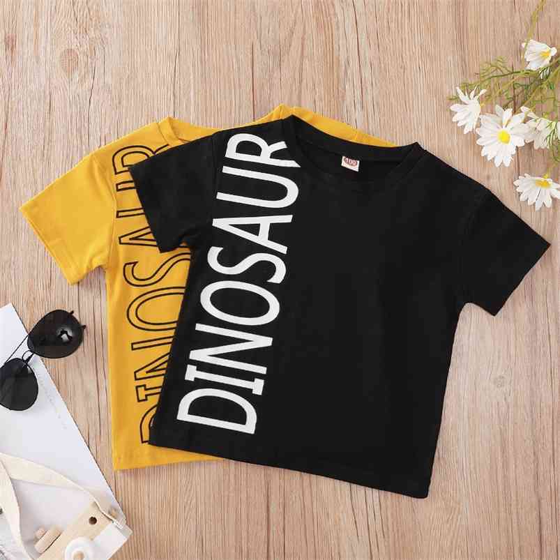 

Summer Children Casual Cotton Short Sleeve O Neck Letter Yellow Black Baby Girl Or Boys T-shirt 1-8T 210629