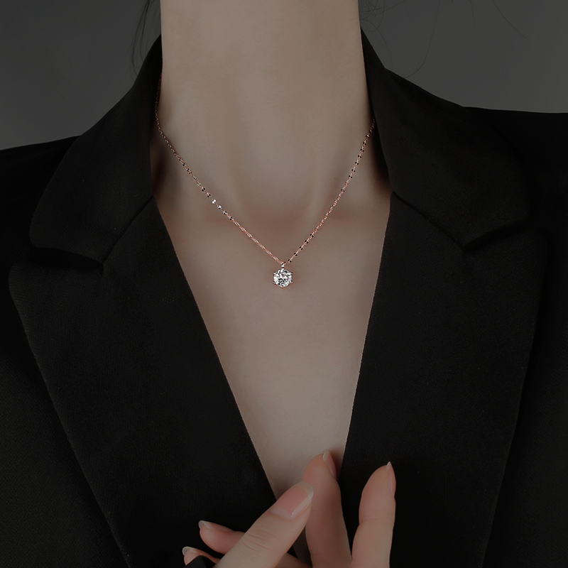 Zircon necklace women necklace new female niche design feeling collarbone chain summer-image-709579579