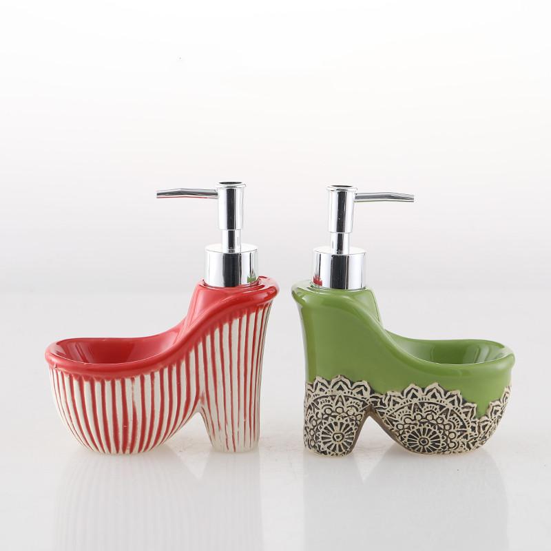 

Liquid Soap Dispenser Creative Ceramic Hand Sanitizer Press Bottle Shower Gel Shampoo Lotion Home Bathroom Decoration Supplies