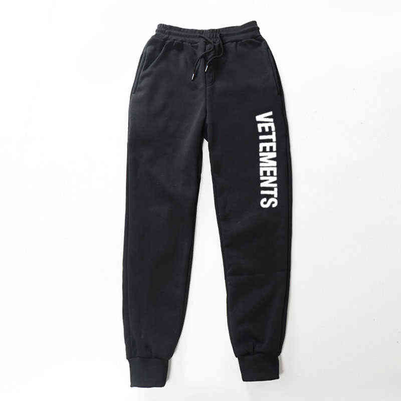 

Men' Sweatpants VETEMENTS print Joggers Lounge Pants Pockets Outdoor Hiking Running Trousers Streetwear SweatpantS H1110, Blue 1