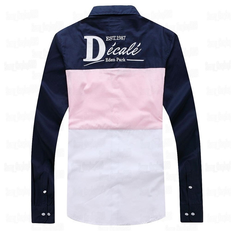 

Popular new Eden Park for men shirt three color contrast finish high quality 95% cotton big size m to 3xl, Navy blue