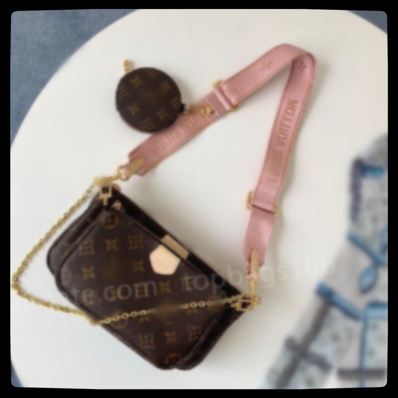

LVLOUISVITTON VUTTON MULTI POCHETTE ACCESSOIRES Designers Shoulder Bags luxury women crossbody Leather handbags purses lady, Red;black
