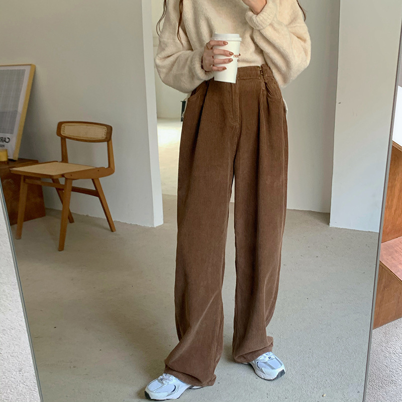 

Women' Two Piece Pants trousers carry Korean style sheer velvet high waist smooth female breeches 5OW7, 1# shoe box