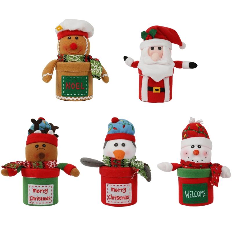 

Christmas Decorations 69HF Cartoon Doll Candy Jar With Lid For Cookie Xmas Apple Wrapping Boxes