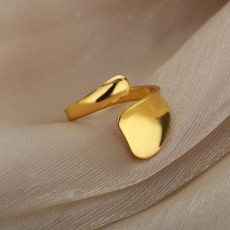 

cluster rings stainless steel special shaped for women vintage gothic gold adjustable ring minimalist 2021 trends jewelry accessories, Golden;silver