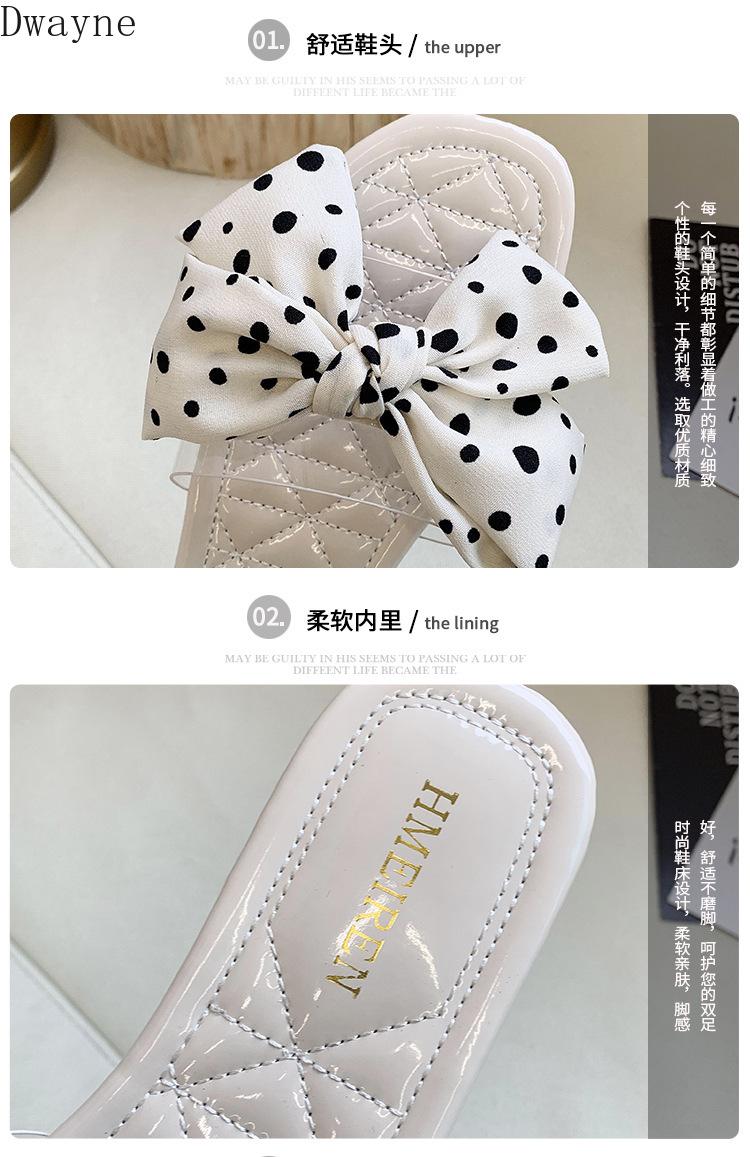 

Slippers Women 2021 Summer Korean Version Bow Decoration Flat Sandals, Black