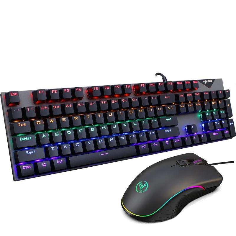 

Keyboard Mouse Combos 104-key Gaming And Wired LED Multi-color Backlight RGB Bundle For PC Gamers Users Laptop Computer