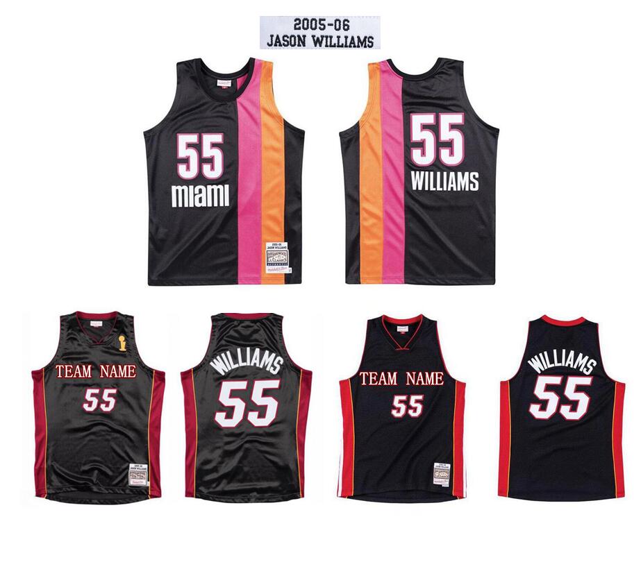 

Custom S-6XL Men women youth stitched basketball jerseys Jason 55 Williams jersey black white Mitchell & Ness 2005-06 Hardwoods Classics retro wear
