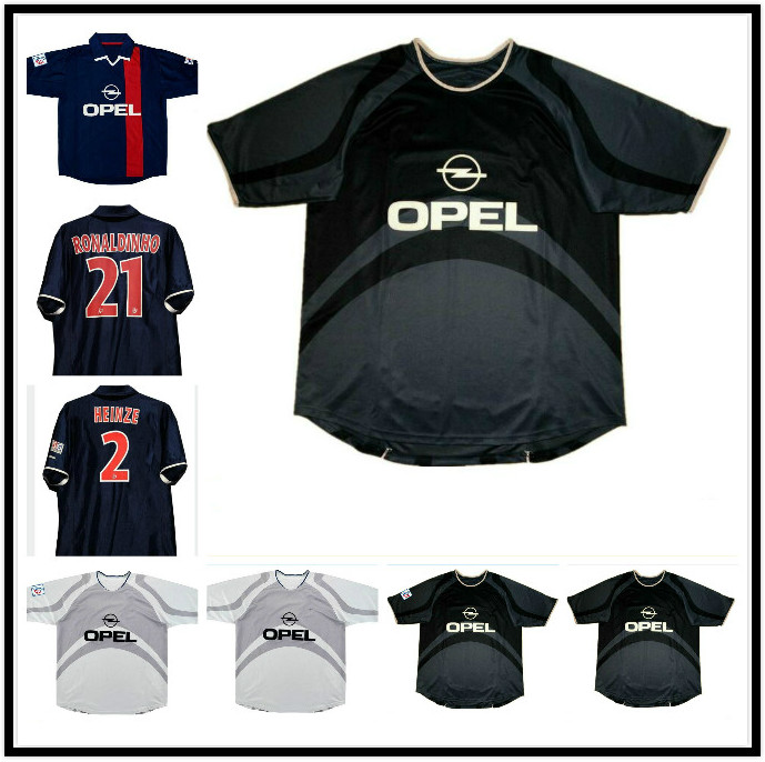 

#10 Ronaldinho Chulapa 2001 2002 Retro paris soccer Jerseys home away third classic commemorate Vintage LLACER football shirt 01 02 Maillot