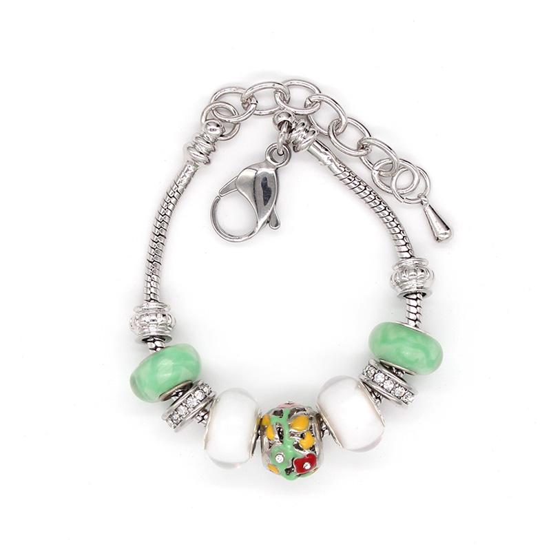 

Beaded, Strands SANYU 2021 Fashionable Romantic Love Charm Bracelet White Green Lobster Style Buckle Ladies Jewelry Christmas Gift BR-1537