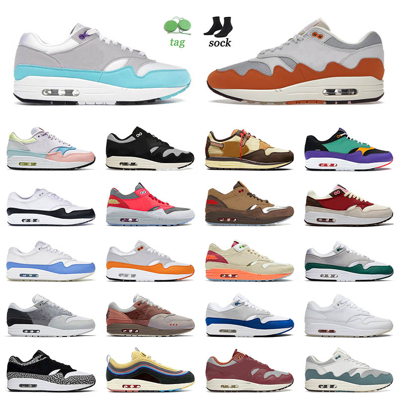 

Authentic Top Quality 2022 OG Cushions 1 87 Running Shoes for Mens Women Anniversary Aqua Patta Waves Monarch Cacrus Jack Baroque Brown Trainers Sneakers, D28 have a day 36-40