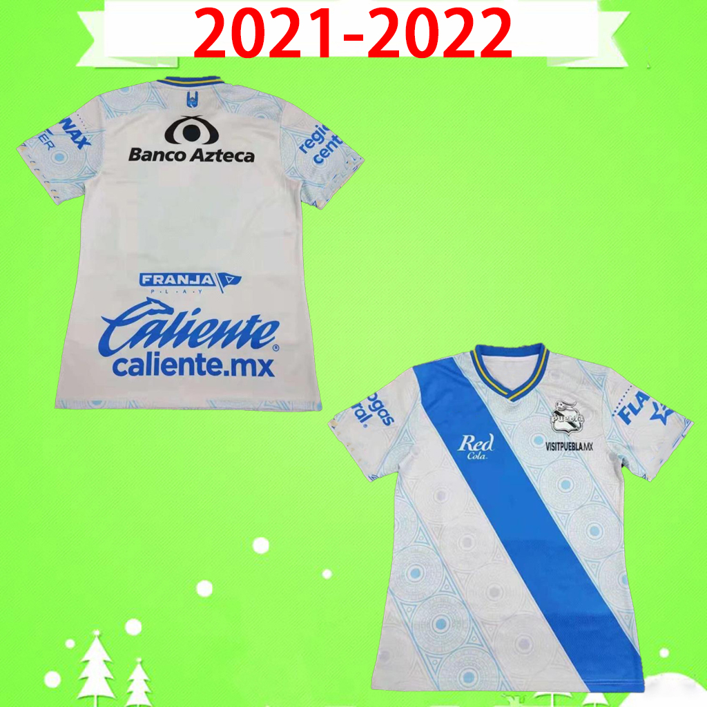 

2021 2022 PUEBLA FC Soccer Jerseys 21 22 LIGA MX Home White Away Blue Football shirts uniform Camiseta de Futbol Thailand Kit S-2XL