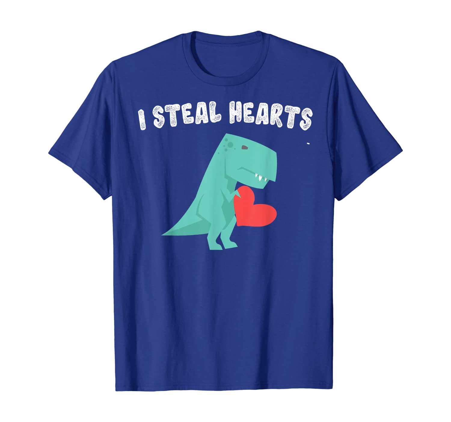 

I Steal Hearts Valentine's Day Dinosaur Gift Shirt for Boy, White;black
