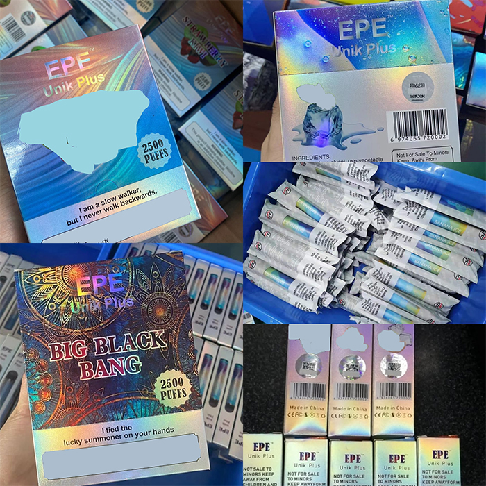 

100 Original EPE Unik plus 2500puffs Disposable VAPE E-cigarettes 1600mah battery 16 colors Pre-filled 9.5 ml Pods high quality