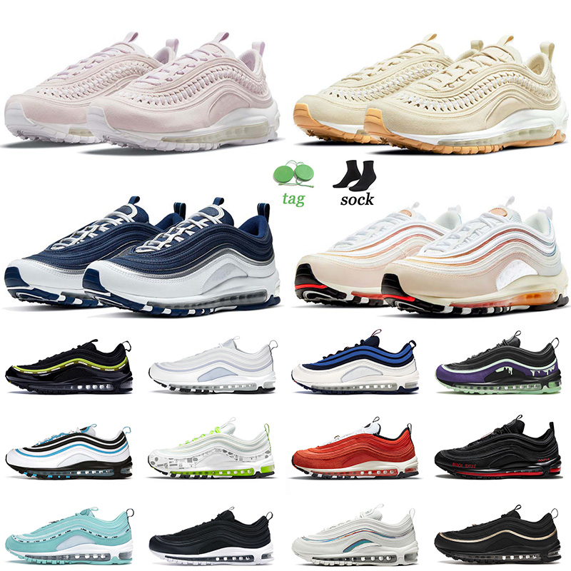 

2021 Top Quality 97 97s Running Shoes Woven Cowboys Fan Undefeated The Futrue White Gum Ghost Halloween Mens Womens Outdoor Sneakers Trainers, C18 summer pack 36-40