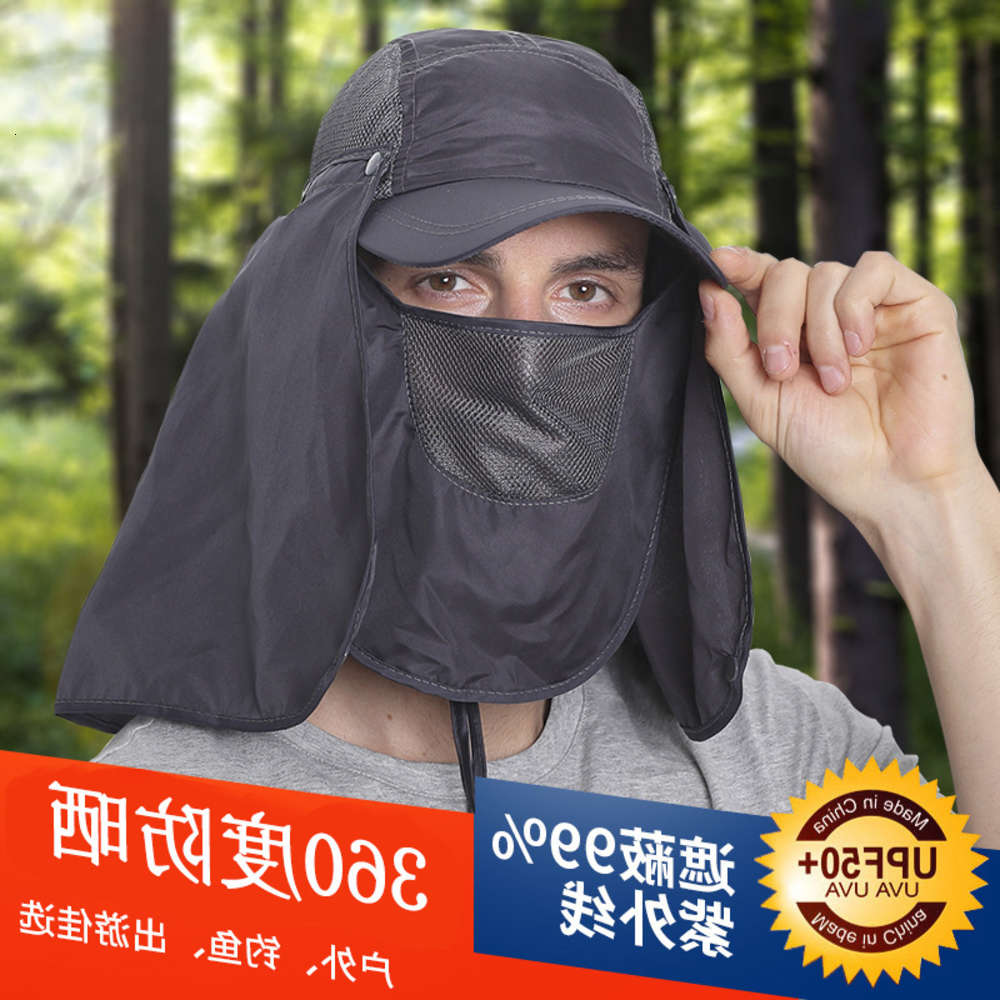 

Sun hat Outdoor men's detachable sunscreen fisherman's summer ultraviolet sunshade duck tongue fishing hat mountaineering, Blue;gray