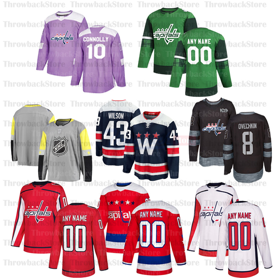 

Custom Washington Capitals hockey Jerseys 8 Alex Ovechkin 19 Nicklas Backstrom 77 TJ Oshie 43 Tom Wilson 92 Evgeny Kuznetsov, Black;red