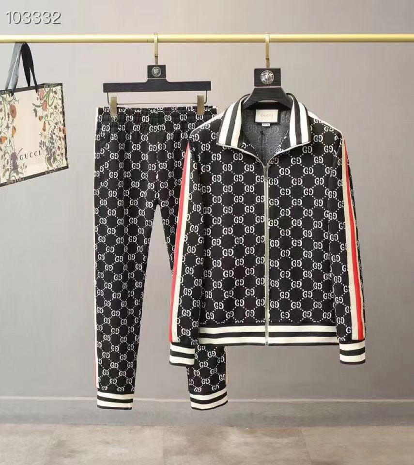 

Men's sportswear 2020 autumn and winter new fashion printing embroidery bee men's casual sportswear trend is hot, Gray