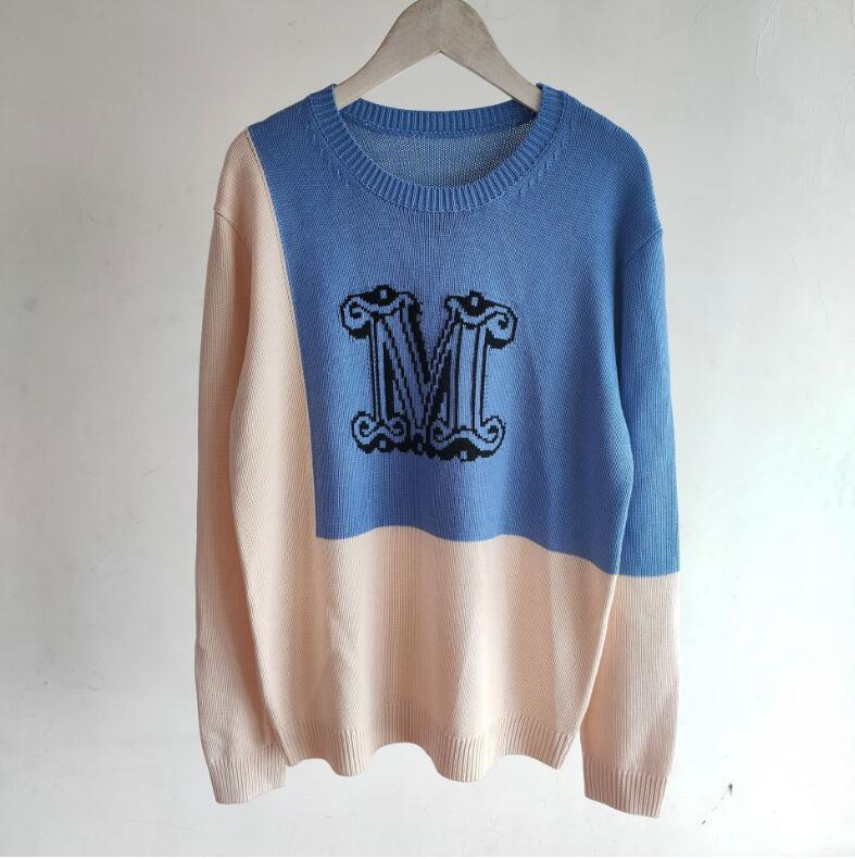 

Spring Fall Sweater Women Knits & Tees Fashion Patchwork O-Neck Pullover Knitting Long Sleeve Casual Female Jumper, W1
