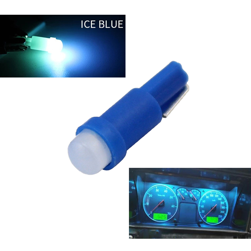 

12V Ice Blue Mini 3D T5 73 74 2721 LED Bulbs Super Bright COB Chips Lamp For Car Dashboard Instrument Lights