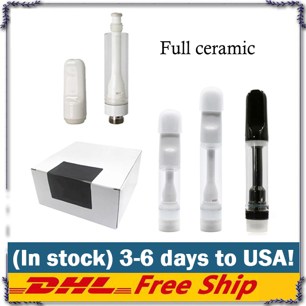 

Full Ceramic 510 Vape Cartridge atomizer Lead Free Disposable Pen E Cigarettes Carts Packaging 0.5ML 0.8ML 1ML Thick Oil Atomzier