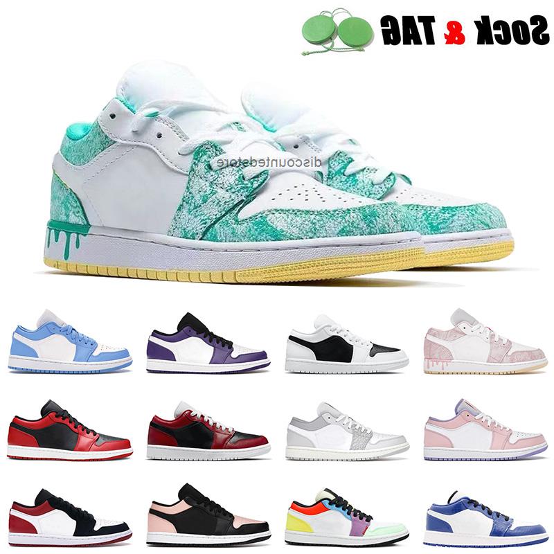 

High Quality 2021 UNC Trainers Mens 1s Low Flip Women 1 Court Purple Sports Royal Jumpman Black Basketball Game Chicago Shoes Toe Sneak Ugdc
