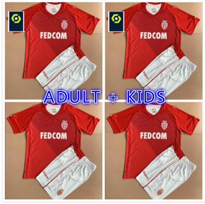 

adult kids kit 2021 2022 AS Monaco BEN YEDDER VOLLAND DIOP Soccer Jerseys set TCHOUAMENI JOVETIC GOLOVIN Football Shirt 21 22 maillot Flocag, Black;yellow