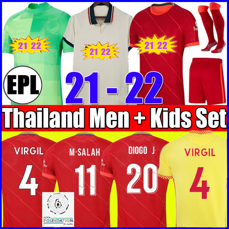 

21 22 M.SALAH soccer jersey ALEXANDER ARNOLD Mane Firmino VIRGIL DIOGO J Thiago PHILLIPS KONATE A.BECKER MILNER football shirt 2021 2022 men kids kits uniforms, Gk kid