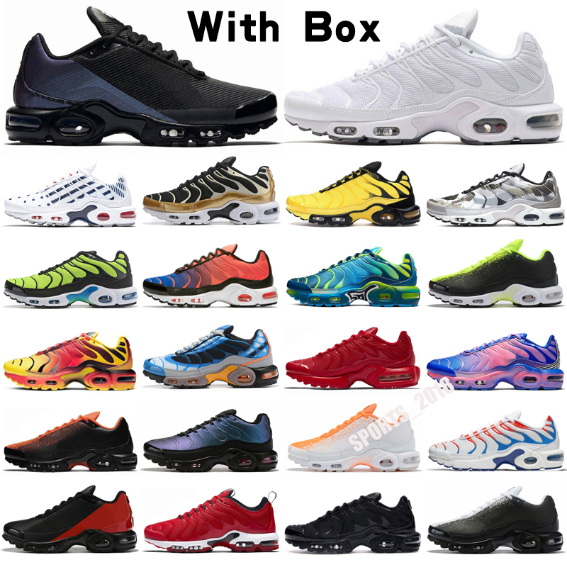 

tn plus mens run shoes triple black white Pastel hyper Blue Sunset Volt green women Rainbow pink trainer sports sneaker outdoor fashion, Black;brown