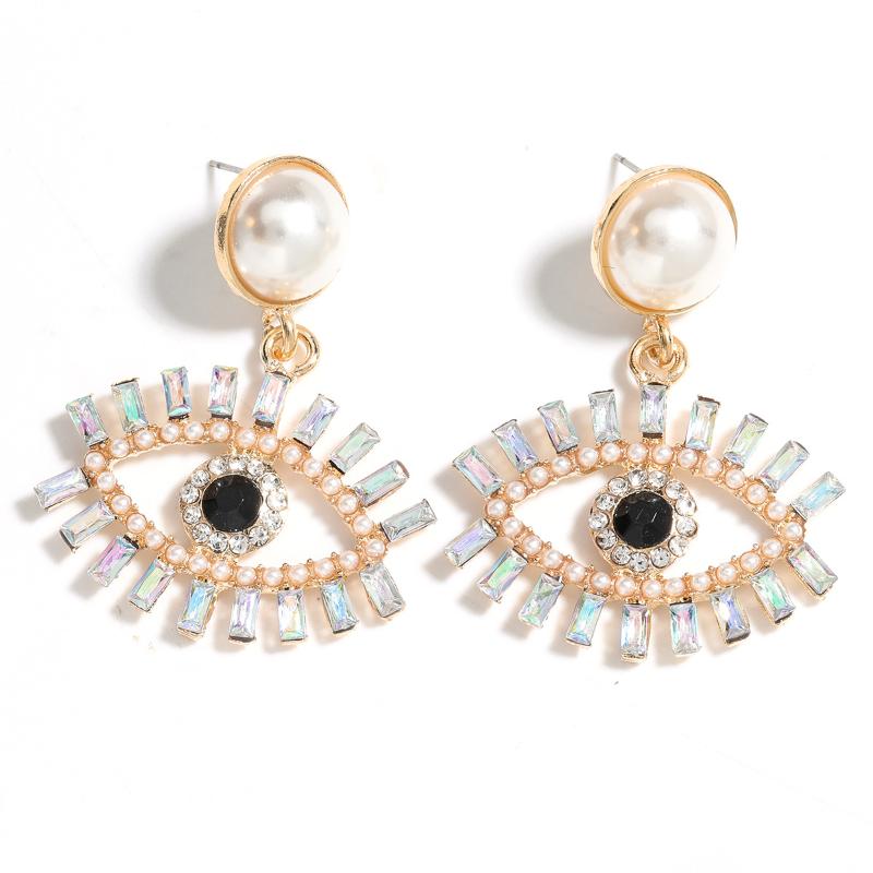 

Big Evil Eye Drop Earrings Vintage Acrylic Crystal Statement Dangle For Women Fashion Jewelry Girls Wholesale & Chandelier