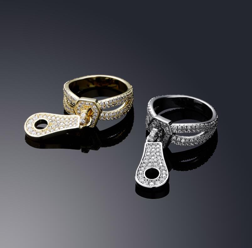 

Hip hop zipper ring Solid Finger for Men Women Rapper Jewelry