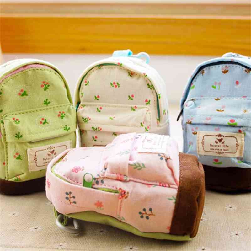 

0817 Xiaoqing Xinsen women's garden flower mini modeling cute schoolbag zero wallet, Green
