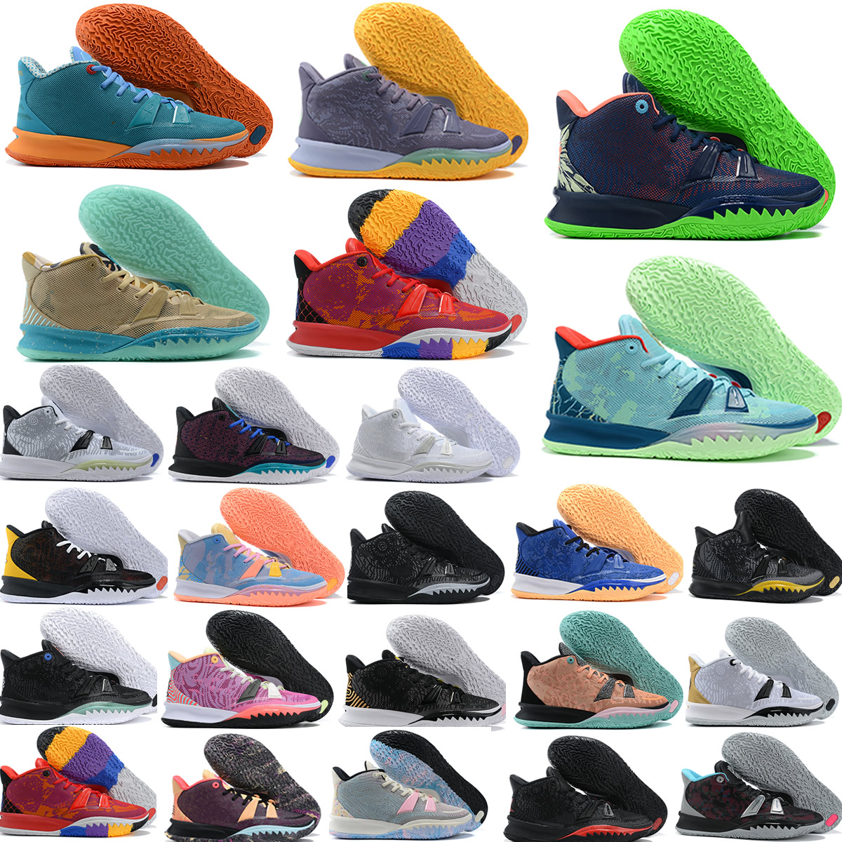 

Kyrie-s VII Mens Basketball Shoes Irvingss 7S 7 Sea Mystery Egypt Alien Black Red Men Boys Zooms Sport Sneakers 7-12