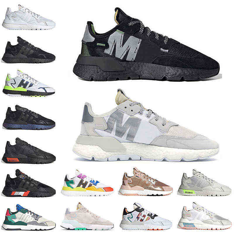 

Men's Women's nite jogger Running Shoes Flat Clessic black reflective xeno white silver metallic blue sports sneakers women men trainers top