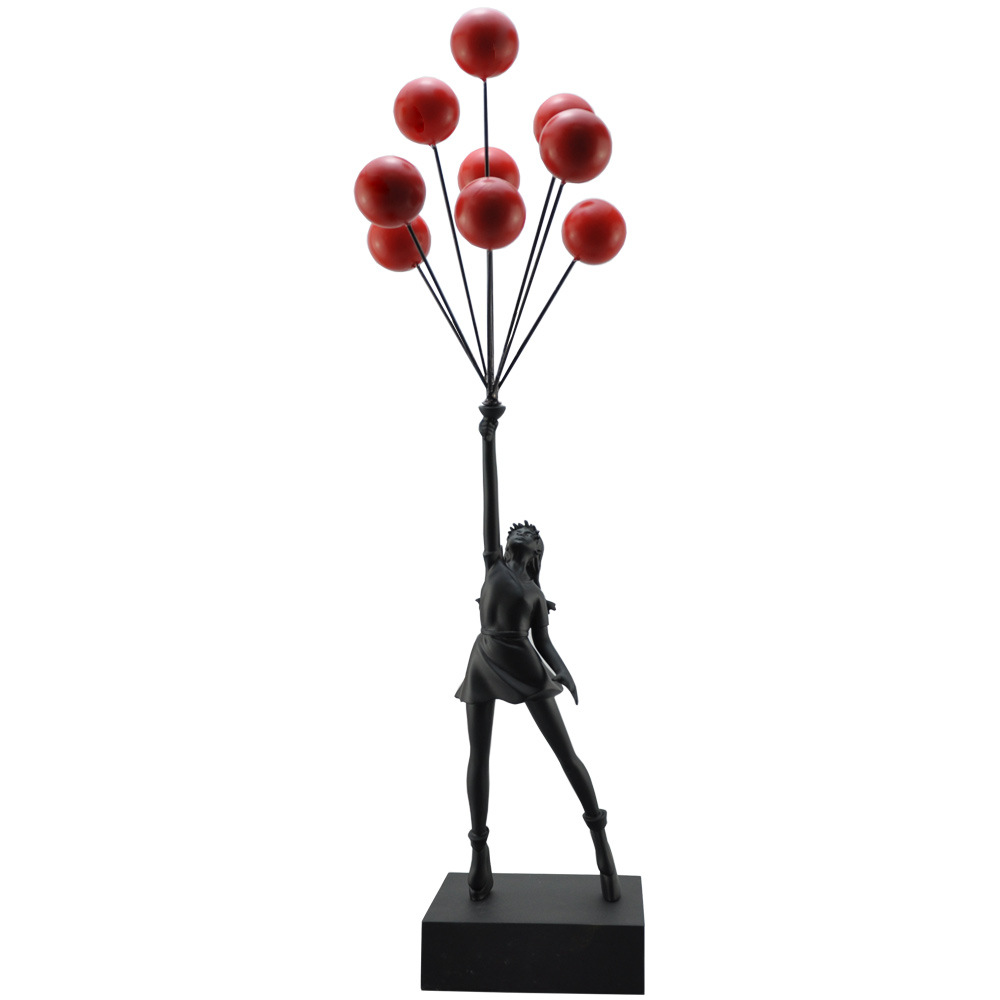 

Fashion Balloon Girls Statues Banksy Flying Balloons Girl Art Sculpture Resin Craft Home Decoration Christmas Gift