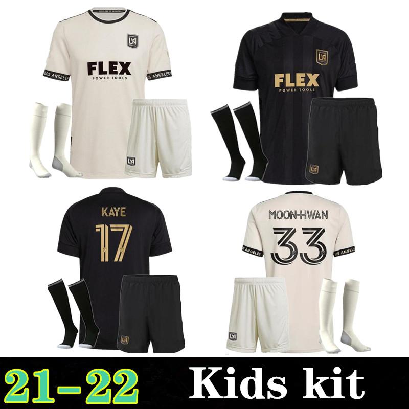 

21 22 Los Angeles FC Soccer Jerseys Kids kits + socks LAFC ROSSI VELA 2021 2022 Home & away Football kit BLESSING DIOMANDE Short Sleeve, Black;yellow